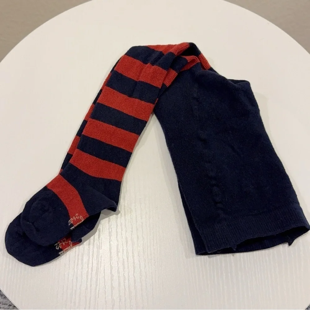 NWOT Jacadi Orange Strips Cotton Blend Tights Size 21-22 (12M)